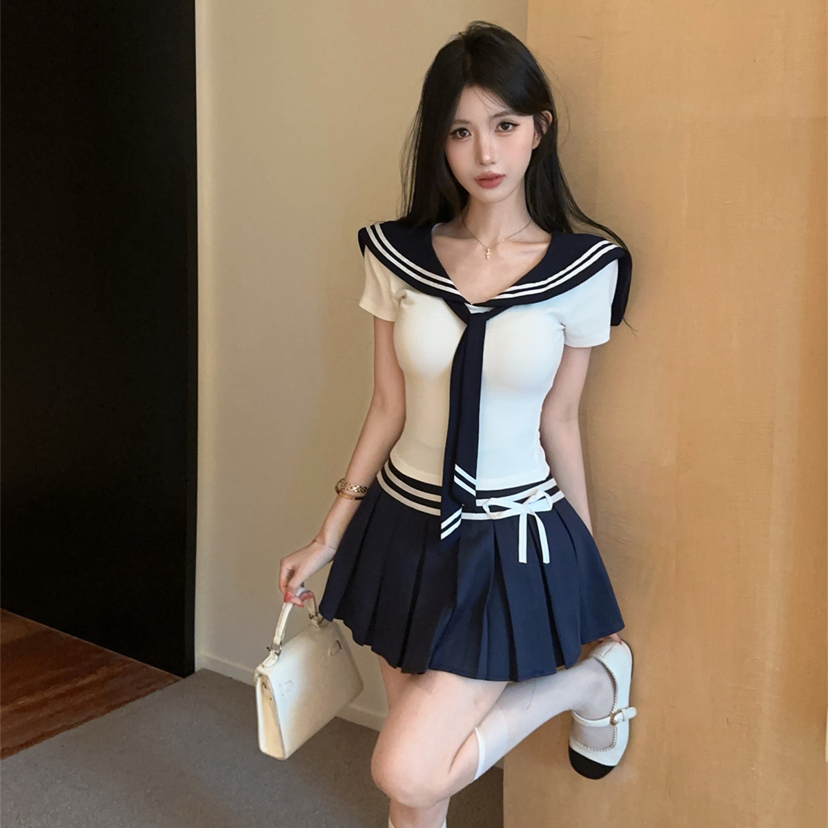 实拍实价 学院风JK套装辣妹制时尚套装