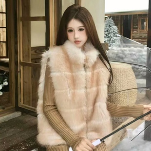 冬日氛围神搭 皮草马甲高级感毛毛外套 深棕仿紫貂毛无袖