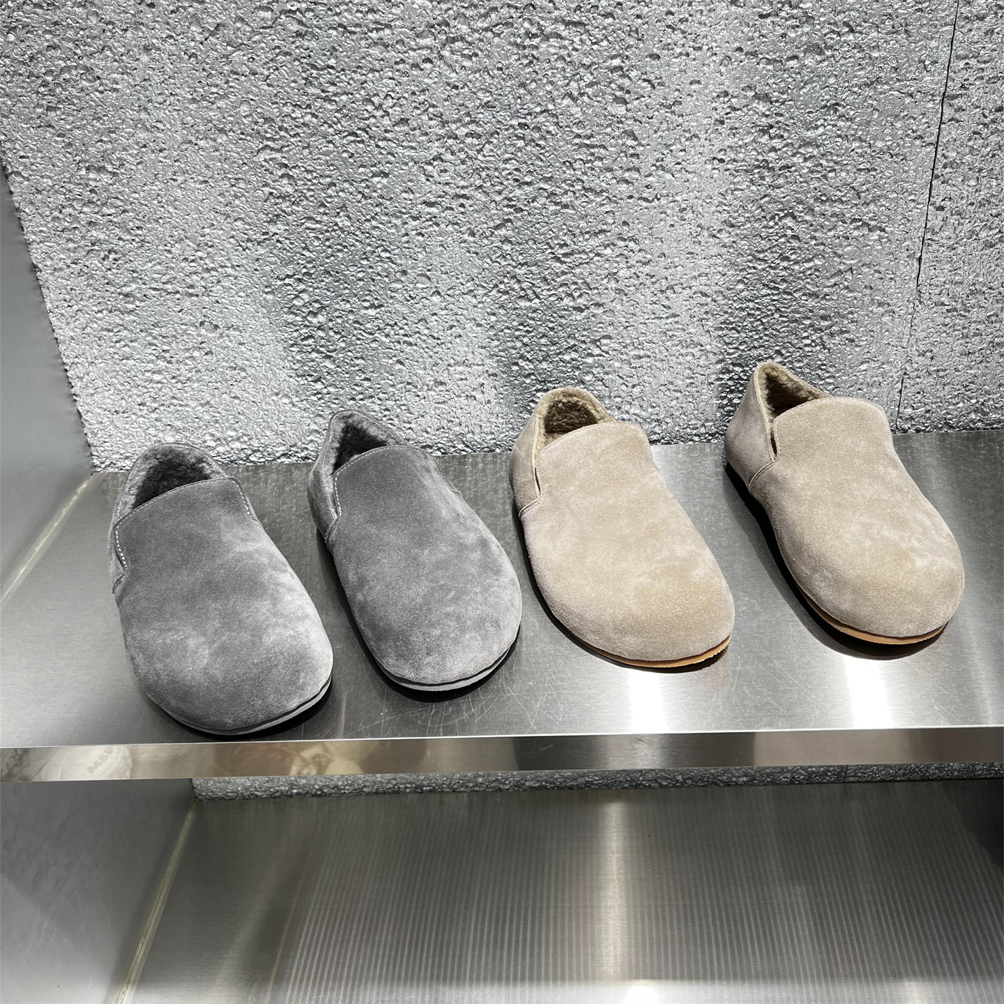 真皮羊毛保暖勃肯鞋平底奶奶鞋潮