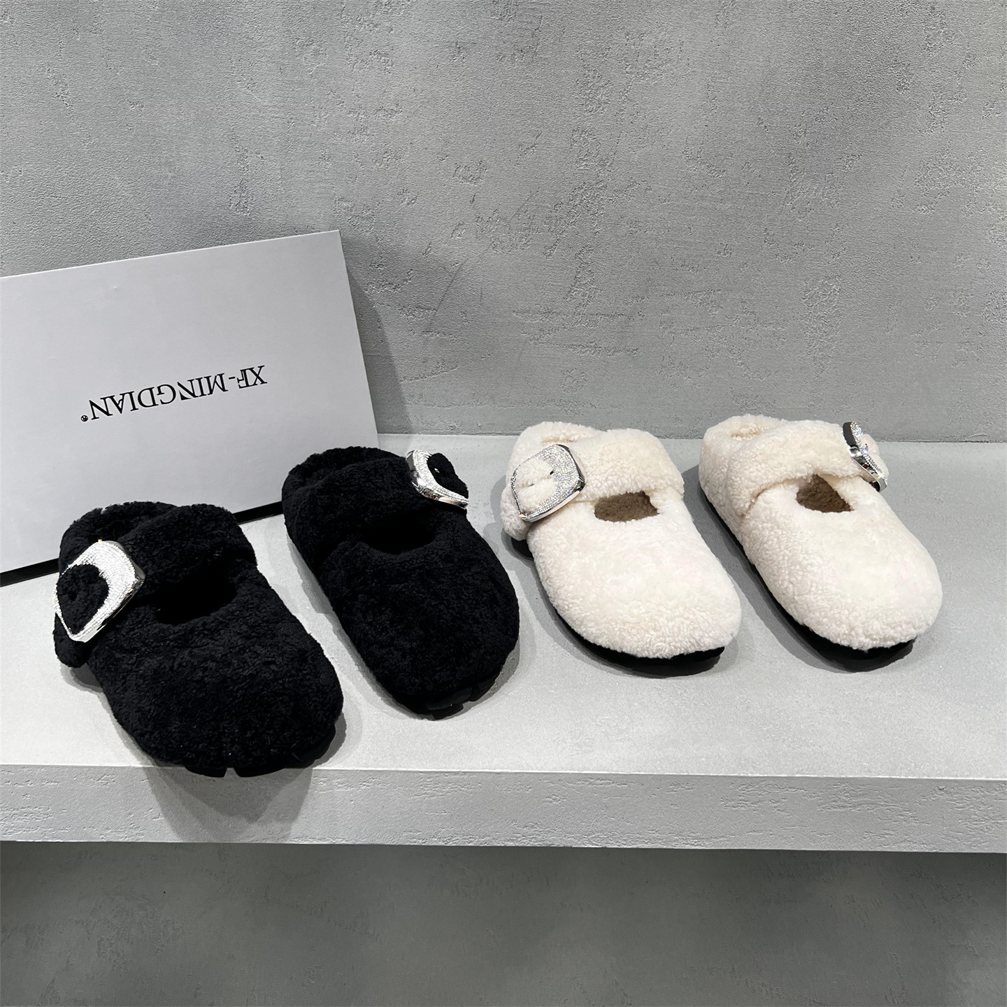 真皮厚底羊毛保暖勃肯包头拖鞋潮