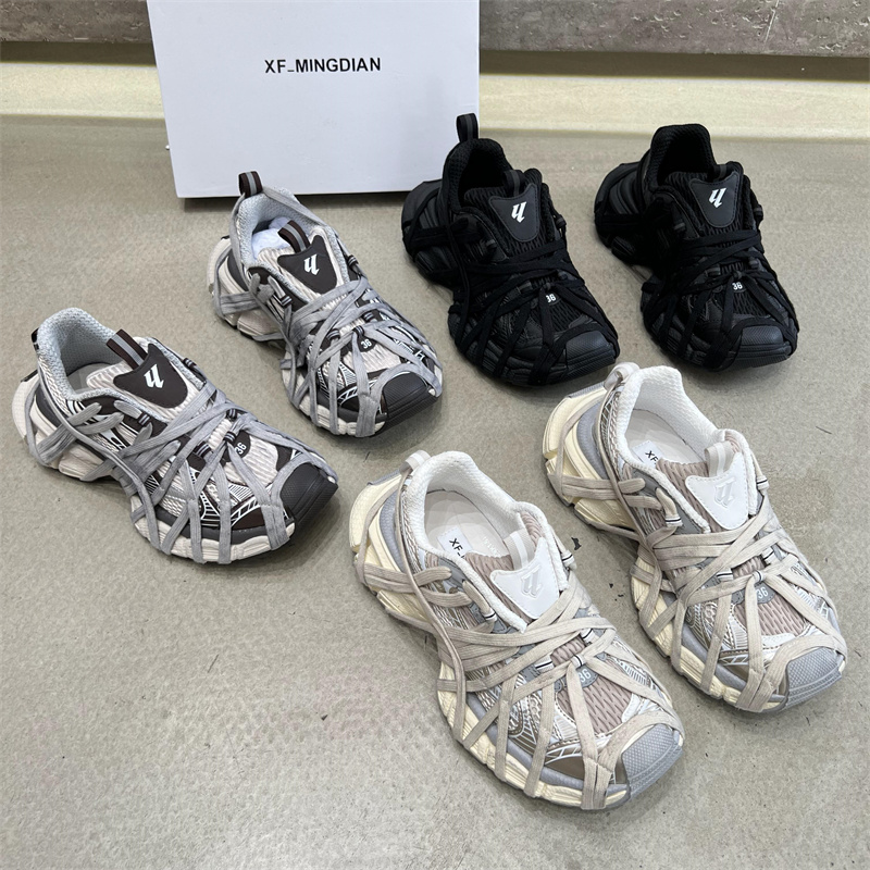 真皮系带厚底网面老爹鞋运动鞋潮