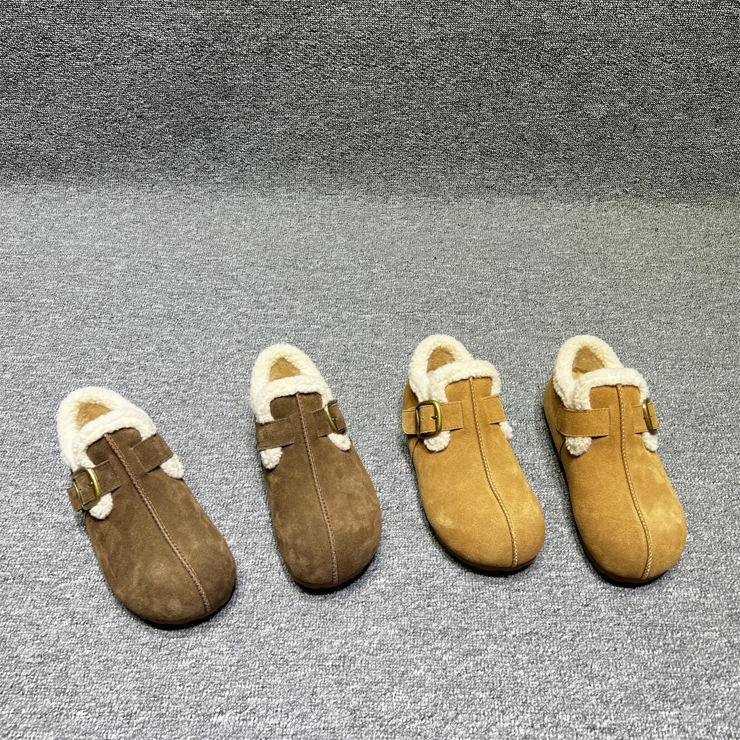 真皮厚底羊毛加绒保暖勃肯鞋棉鞋