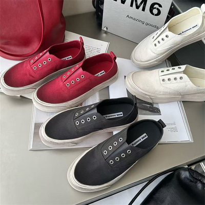 wm6女真皮厚底帆布鞋休闲板鞋潮