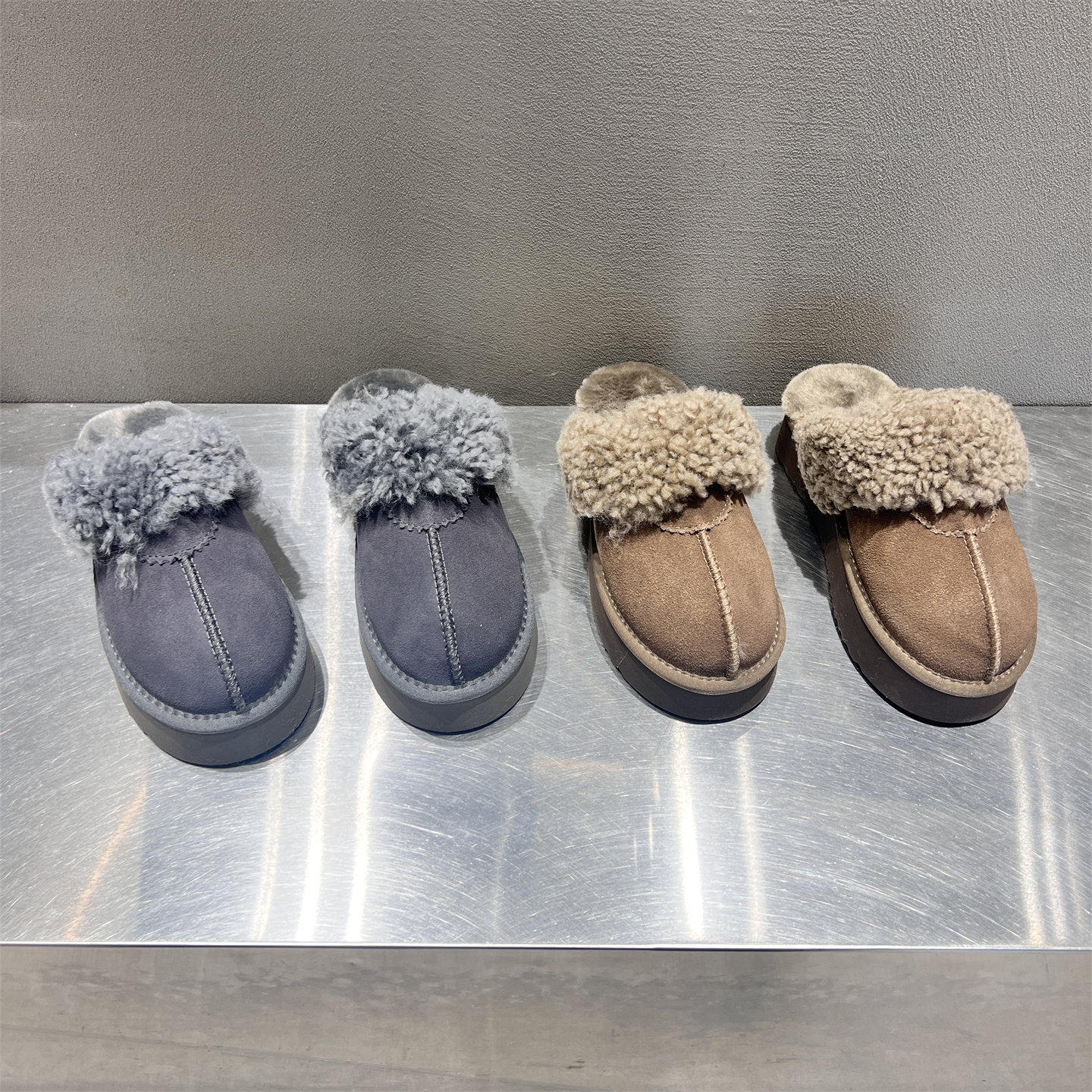 厚底加绒保暖勃肯半拖包头拖鞋潮
