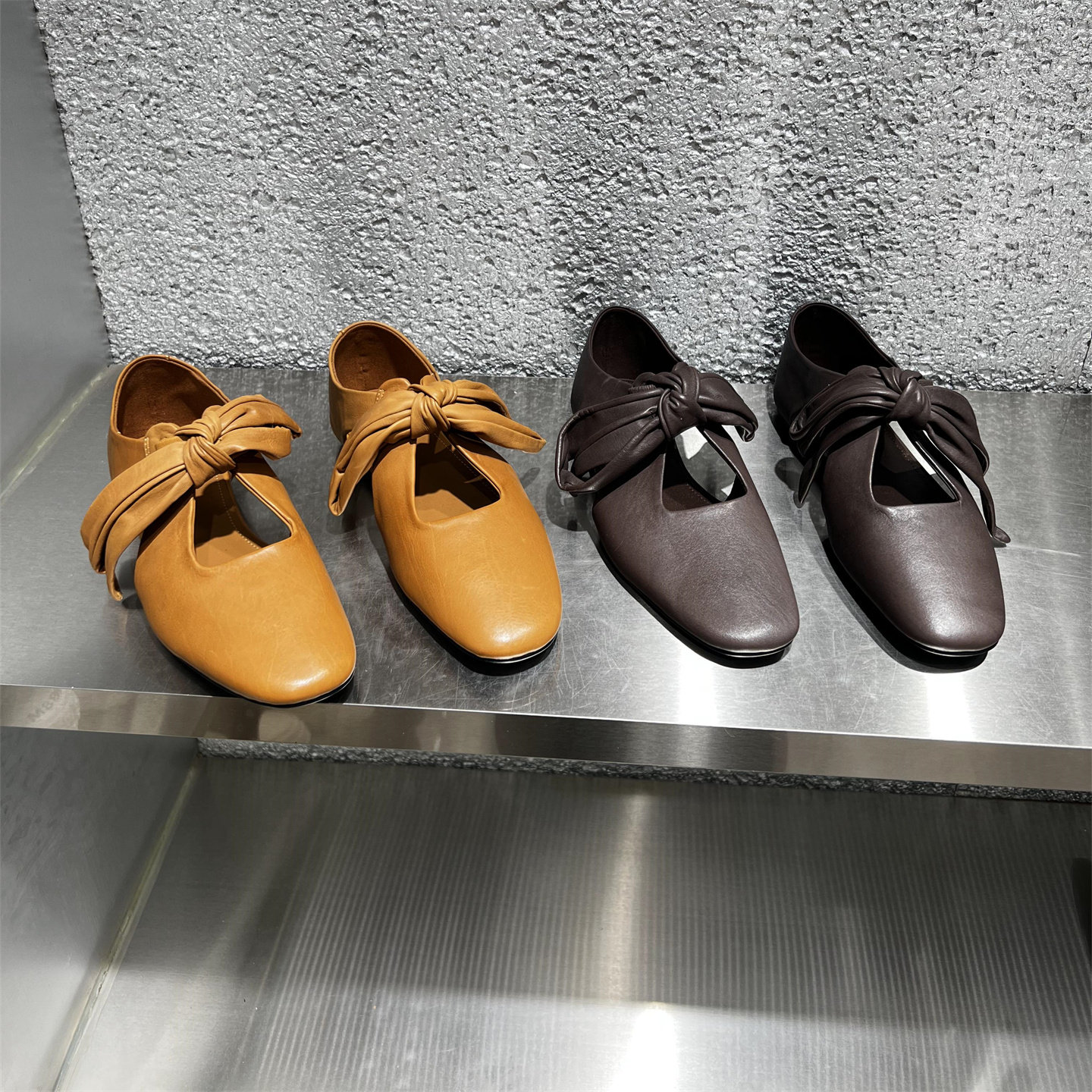 欧洲站女鞋2026春新款真皮蝴蝶结方头平底浅口单鞋一脚蹬玛丽珍鞋,女鞋,玛丽珍鞋,淘宝优惠券,粉丝福利购,淘宝优惠卷