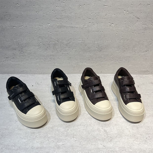 欧洲站女鞋2025秋冬款欧货真皮魔术贴松糕厚底时尚休闲鞋运动板鞋