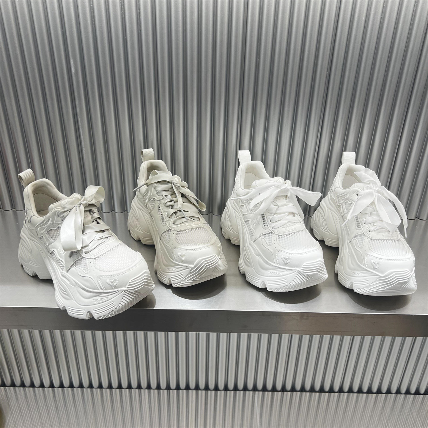 欧洲站女2026春夏新款欧货真皮网面透气厚底增高老爹鞋休闲运动鞋