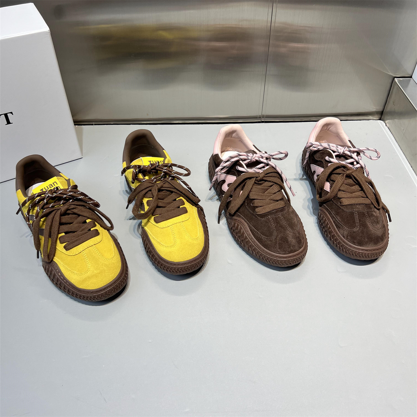 真皮系带厚底百搭德训鞋休闲板鞋