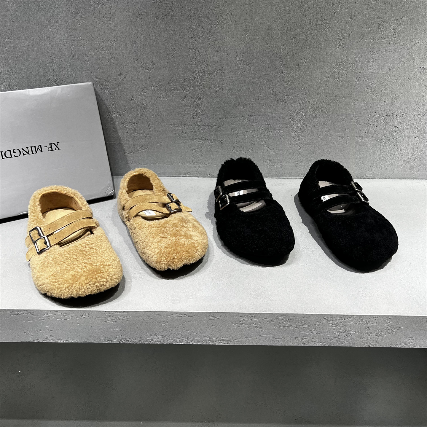 真皮羊毛加绒保暖毛毛鞋棉鞋欧货