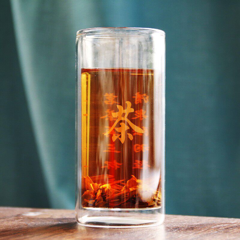 双层隔热玻璃杯水杯茶杯高硼硅耐热杯子办公杯牛奶杯泡茶杯直身杯
