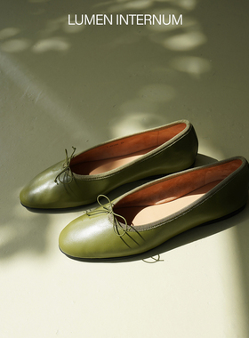 TTSSVINTAGE【超软进口芥绿色羊皮芭蕾单鞋】25295