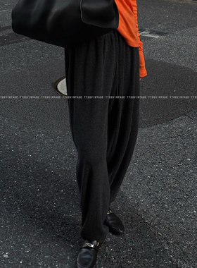 ROOMISAN25AW/【澳洲国宝级羊毛羊绒弧形镰刀针织裤】25507