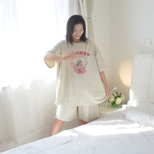女纯棉加肥加大码睡衣夏季