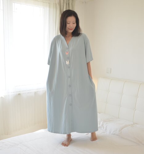 纯棉夏季加肥大码睡裙夏季孕妇