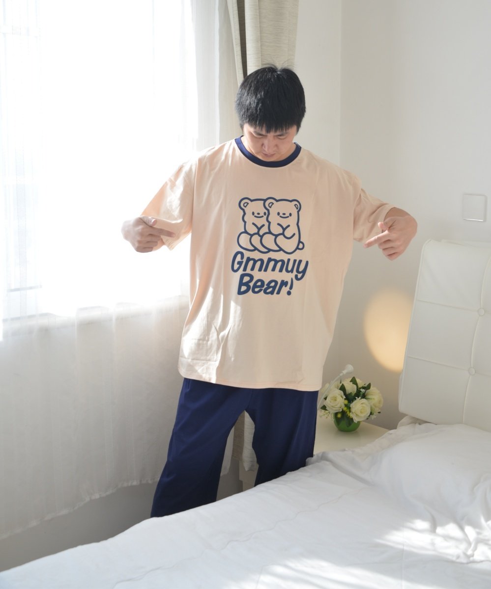 男纯棉加肥大码睡衣夏季