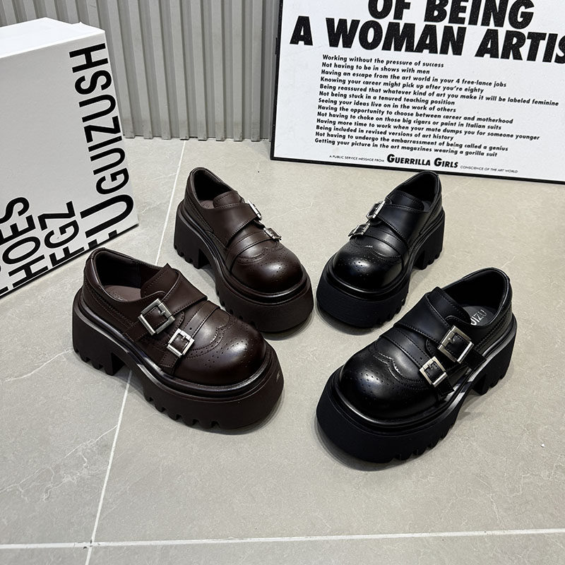 日系双扣带厚底松糕鞋单鞋女鞋2026新款增高百搭乐福鞋女2099-1,女鞋,松糕（摇摇）鞋,淘宝优惠券,粉丝福利购,淘宝优惠卷