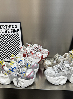 日系松糕鞋女厚底增高透气女鞋老爹鞋百搭休闲单鞋小个子330-Ｋ61