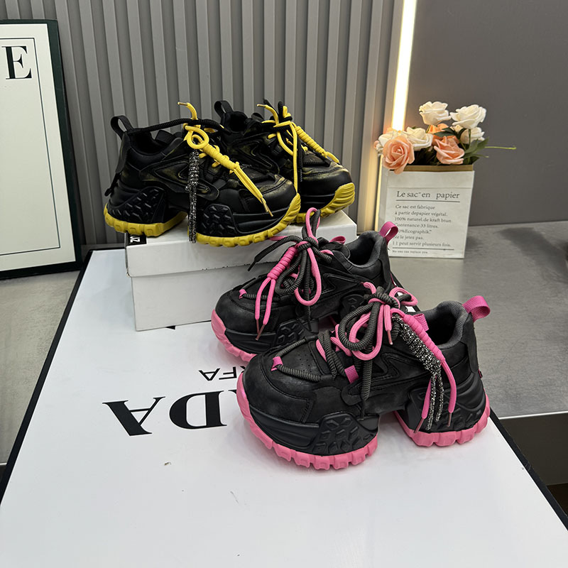 2025新款厚底老爹鞋女春季系带