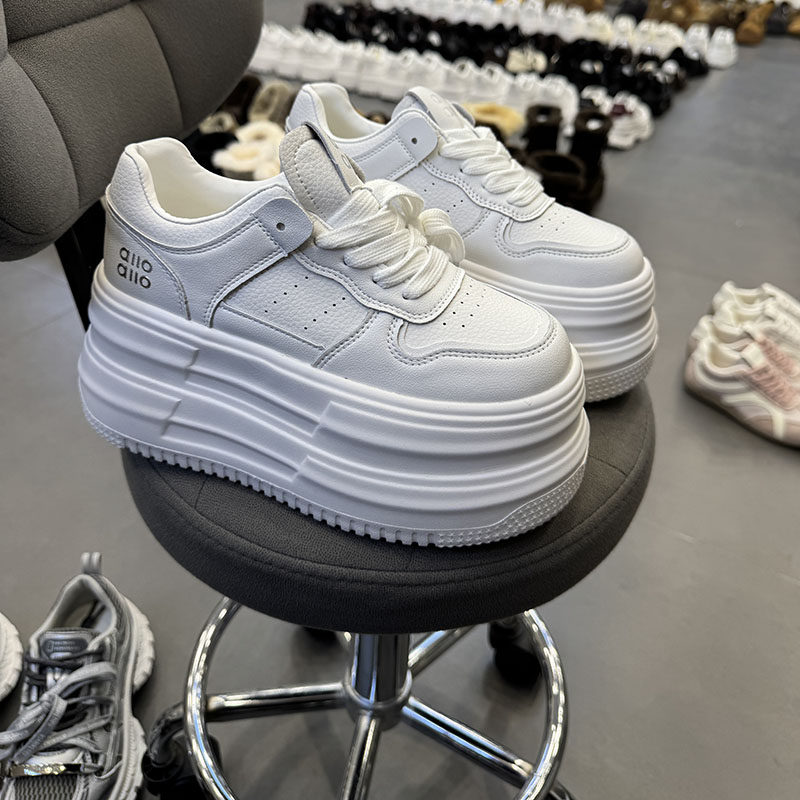 日系厚底松糕鞋女白色增高小白鞋显瘦百搭休闲板鞋单鞋女鞋1457,女鞋,松糕（摇摇）鞋,淘宝优惠券,粉丝福利购,淘宝优惠卷