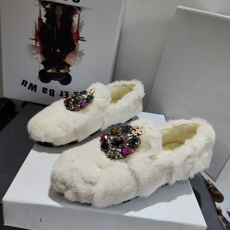 清仓37码貂毛棉鞋女毛毛鞋秋冬加绒一脚蹬豆豆鞋女冬外穿棉瓢鞋女,女鞋,乐福鞋（豆豆鞋）,淘宝优惠券,粉丝福利购,淘宝优惠卷