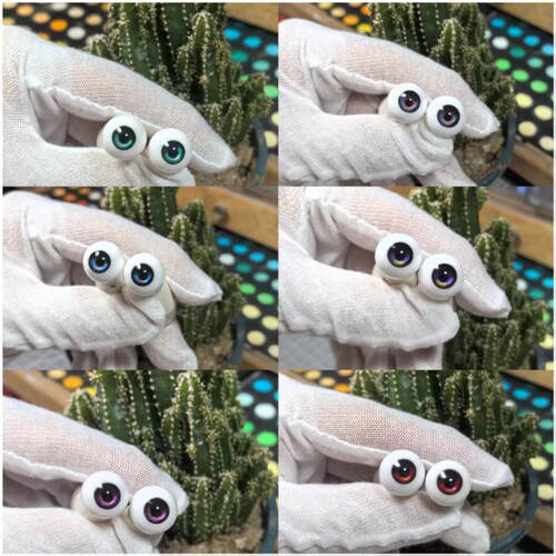 BJD眼珠真人风石膏眼滴弧封层成品手刻眼纹3分4分6分8分bjd娃娃眼