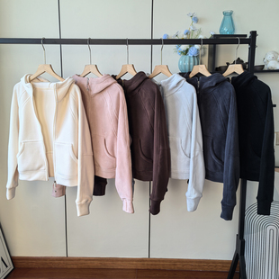 LU家同款 短外套 减龄百搭双面澳利绒摇粒绒防风加厚保暧连帽开衫