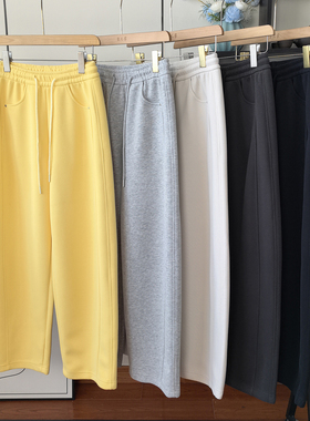 满分选手！简约百搭松紧高腰宽松垂感弯刀裤窄版香蕉休闲奶奶裤女