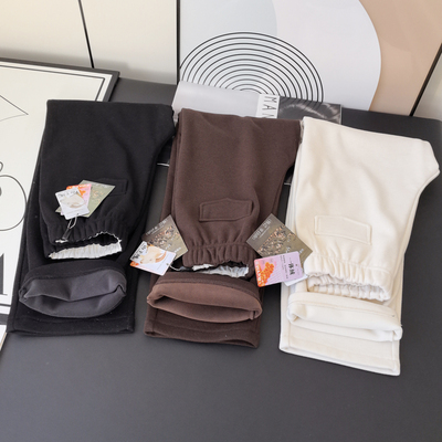 轻松过冬！高克重山羊绒蚕丝加绒保暧宽松窄版弯刀裤毛呢休闲裤女