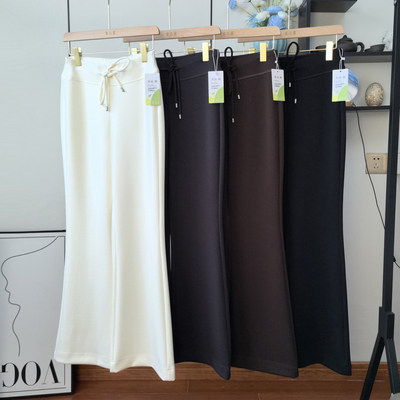 拉腿神器！LU家同款通勤气质天丝棉收腰显瘦微喇裤人鱼休闲长裤女