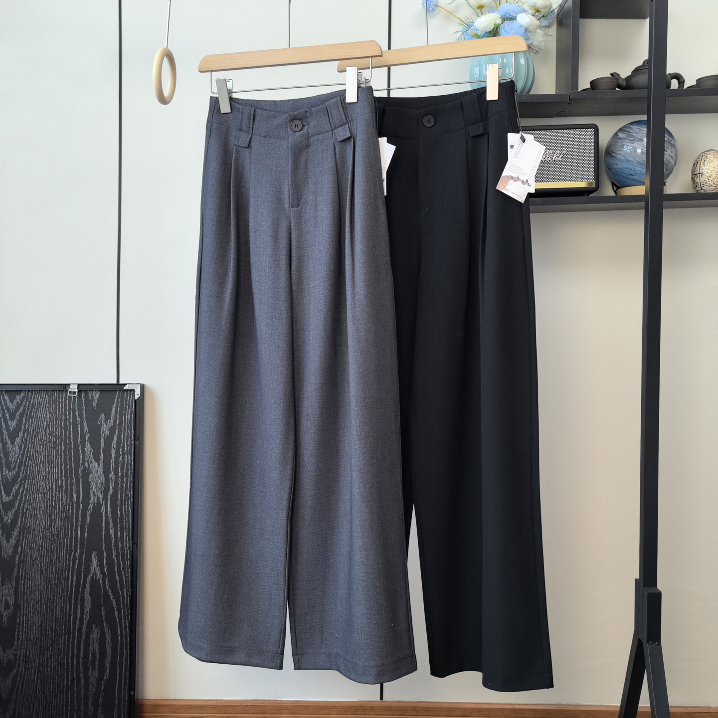 高货！通勤气质天丝羊毛立裁双褶藏肉遮跨西装休闲裤松弛阔腿裤女,女装/女士精品,休闲裤,淘宝优惠券,粉丝福利购,淘宝优惠卷