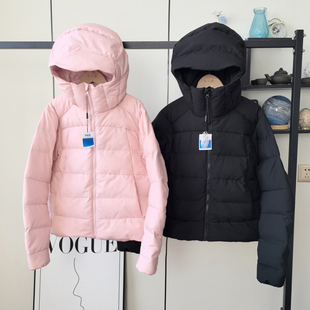 大厂订单!暗纹肌理蓬松加厚保暖90白鸭绒连帽羽绒服外套女冬季