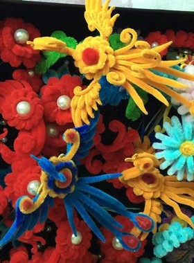 雪妮6mm*50cm 超密款细腻毛绒扭扭棒花束仿绒花幼教手工DIY材料