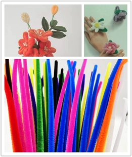 扭扭棒 10根细腻毛绒感仿绒花毛根幼教DIY材料超密款 雪妮8mm 50cm