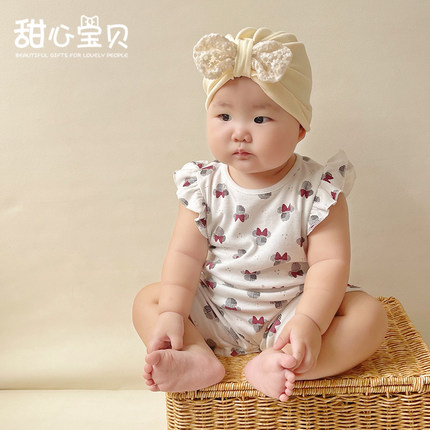 新生婴儿帽子春秋女宝宝可爱超萌护囟门蝴蝶结洋气保护头部0-1岁