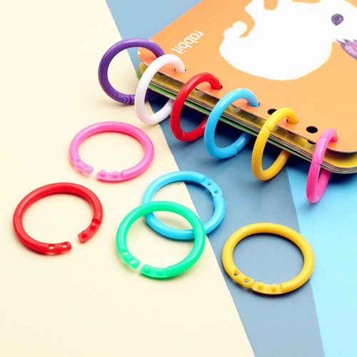 活页夹环开口蓝色塑料书圈