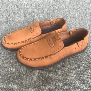 微瑕疵真皮男鞋尾货特价清仓春秋透气一脚蹬休闲皮鞋豆豆鞋懒人鞋