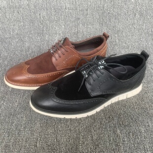 低帮雕花商务鞋 系带休闲皮鞋 公牛英伦风真皮男鞋 舒适透气 39码