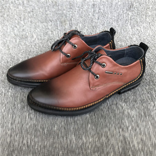 单鞋 撤柜尾货公牛头层牛皮男鞋 低帮鞋 捡漏软皮春秋系带休闲鞋 断码