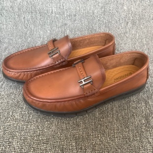 豆豆鞋 一脚蹬懒人鞋 头层牛皮软皮休闲皮鞋 偏小撤柜尾货真皮男鞋