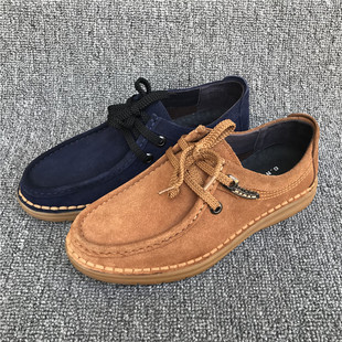 春秋平底圆头皮鞋 撤柜尾货公牛磨砂皮男鞋 捡漏特价 断码 系带休闲鞋