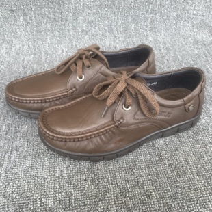 微瑕疵38码真皮男鞋头层牛皮系带休闲皮鞋舒适轻便软皮低帮爸爸鞋