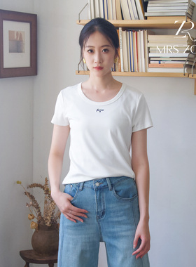 MRS ZORA佐拉新款短袖超软弹力白色灰色气质修身款53AXS1021