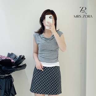 52D3XS1164 MRS ZORA佐拉2025新款 短袖 荡领薄款