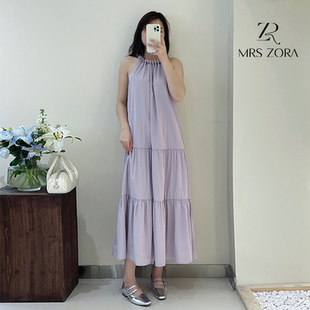 ZORA佐拉2025新款 MRS 紫色吊带连衣裙