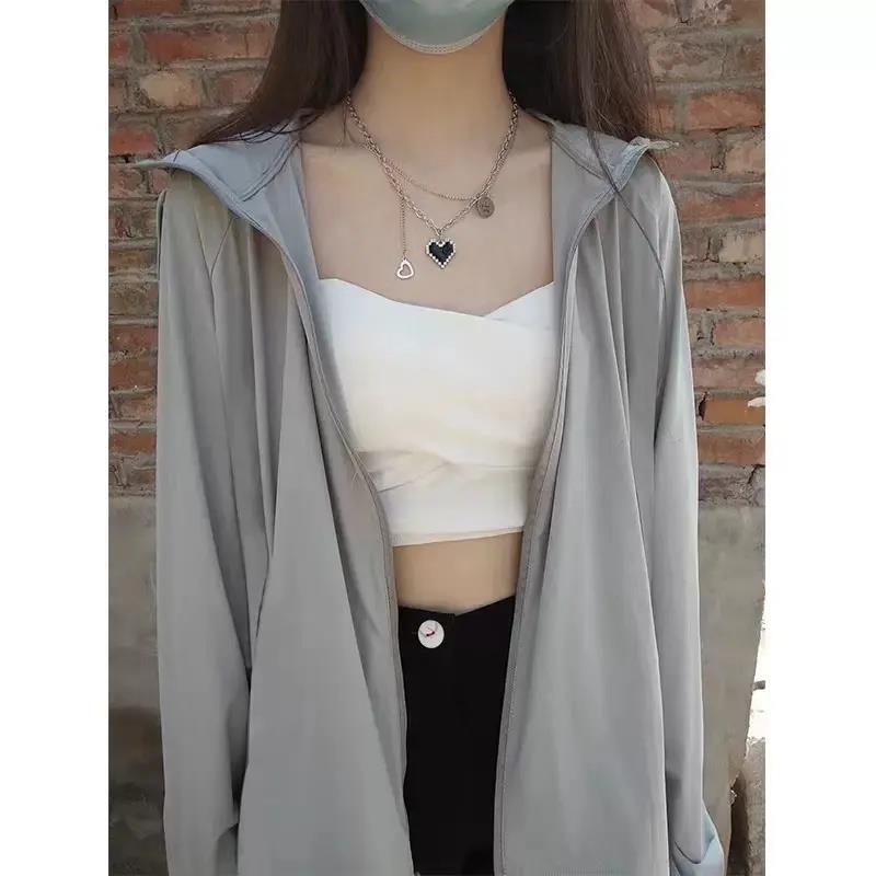 冰丝防晒衣女款2025新款透气凉感轻薄外套户外遮阳宽松开衫防晒服