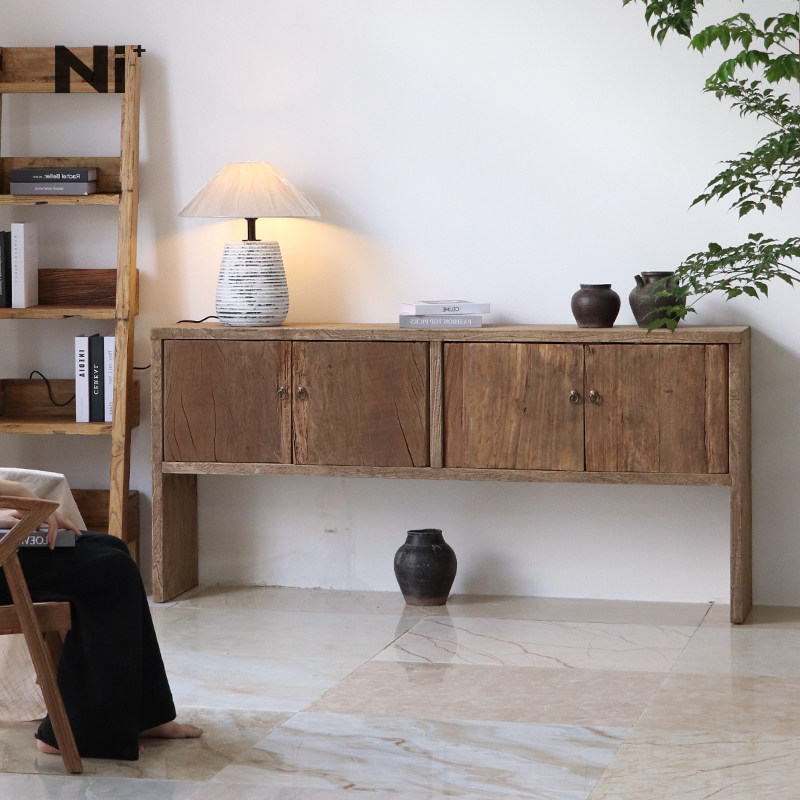 Ni+尼家侘寂风边柜复古装饰柜实木餐边柜中古民宿酒店矮柜玄关柜