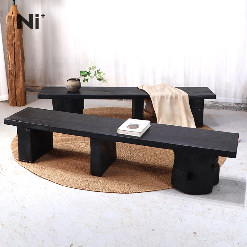 Ni+尼家侘寂风长条凳中古现代客厅民宿高级感复古装饰艺术换鞋凳