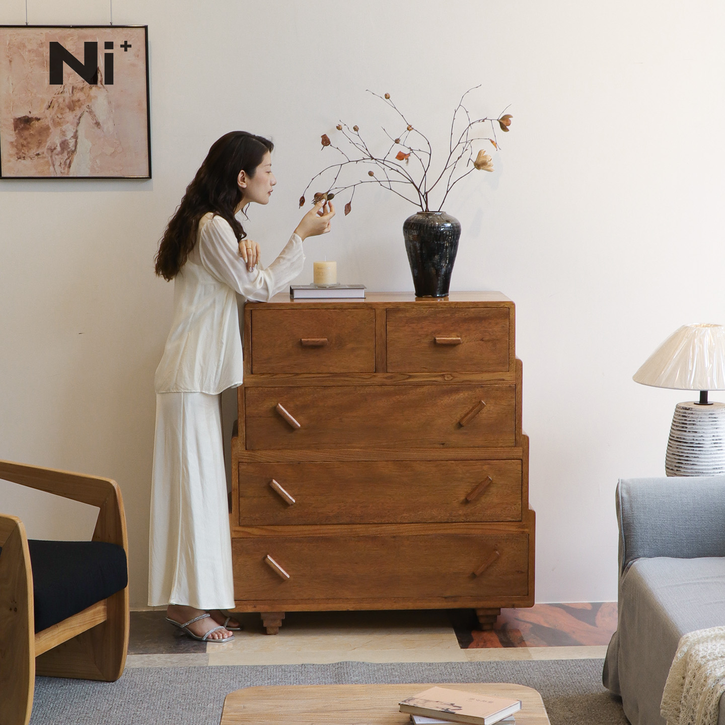 【淘宝严选家装】复古风实木斗柜