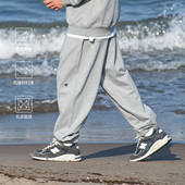 经典 定番 RESTICK重磅灰色卫裤 男束脚运动裤 子宽松休闲长裤