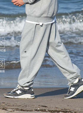 【经典定番】RESTICK重磅灰色卫裤男束脚运动裤子宽松休闲长裤